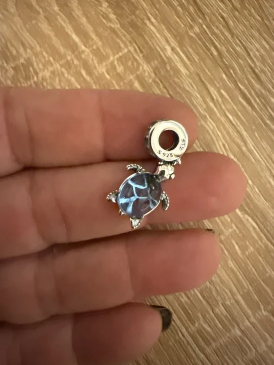 Blue Turtle Charm Pendant for Women - Picture 2 of 6